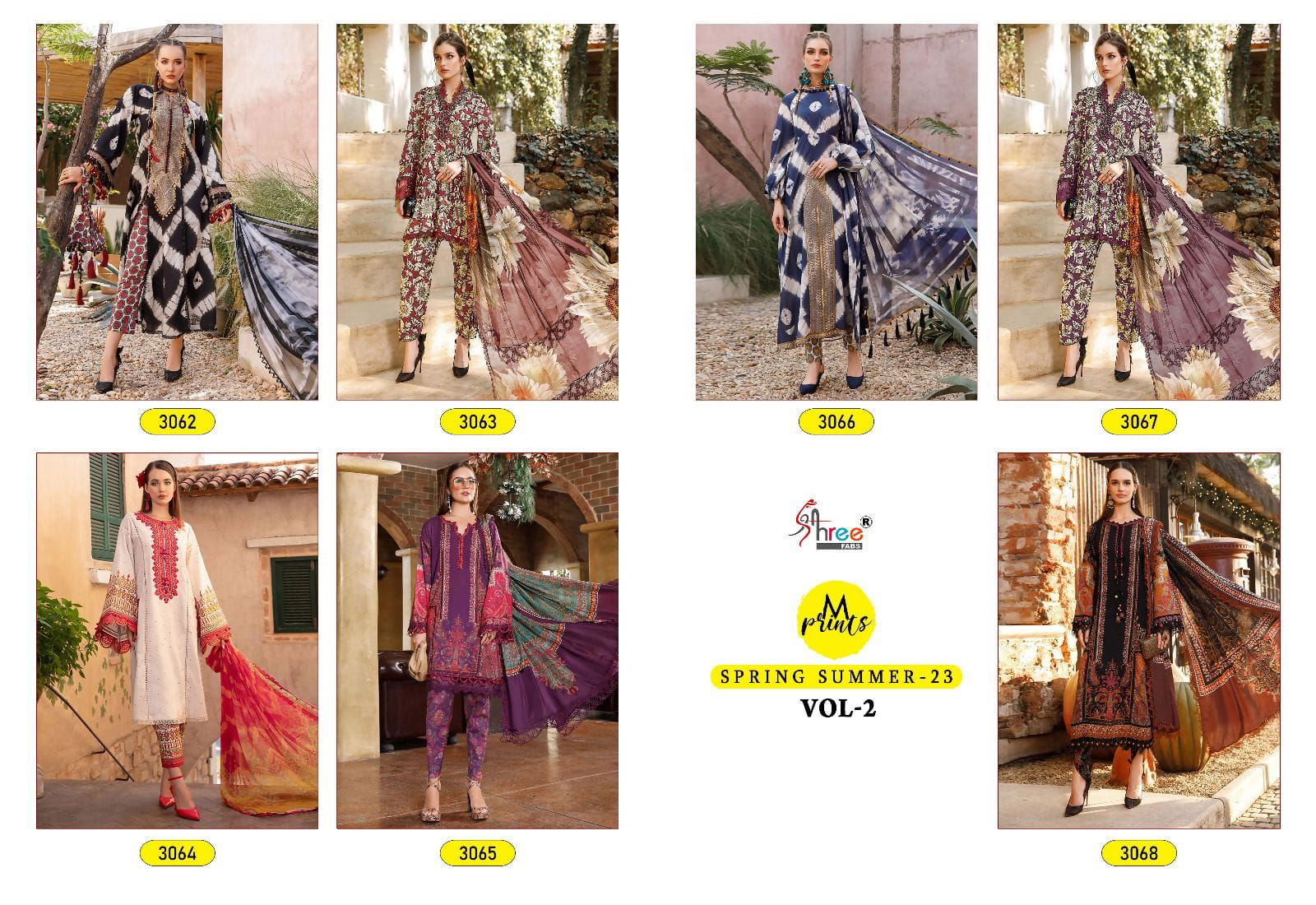 M Print Spring Summer 23 Vol 2 By Shree Cotton Pakistani Suits Wholesale Clothing Distributors In India